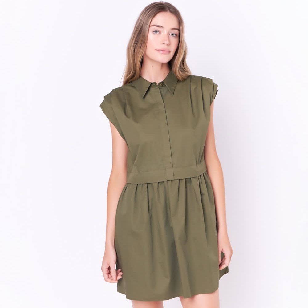 English Factory Olive Green Mini Dress